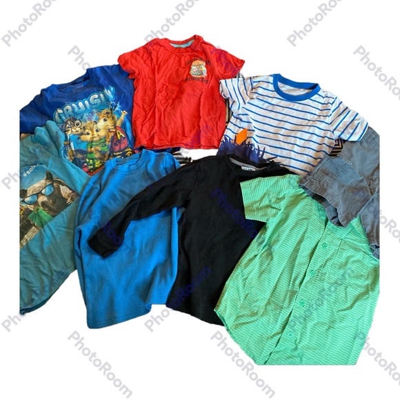 Other - Boys size 5 casual clothes eight item bundle T-shirts a dress shirt shorts